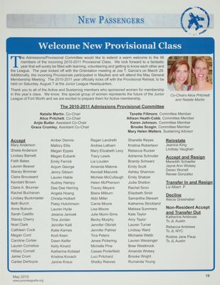 Welcome New Provisional Class