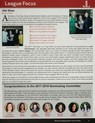 Congratulations to the 2017-2018 Nominating Committee