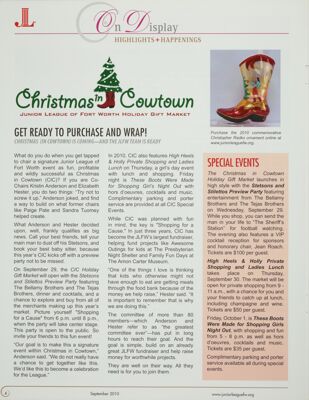 Christmas in Cowtown: Special Events, September 2010