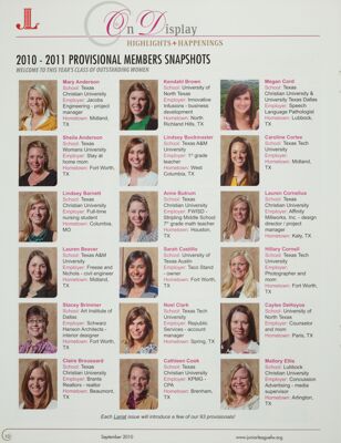 2010-2011 Provisional Members Snapshots