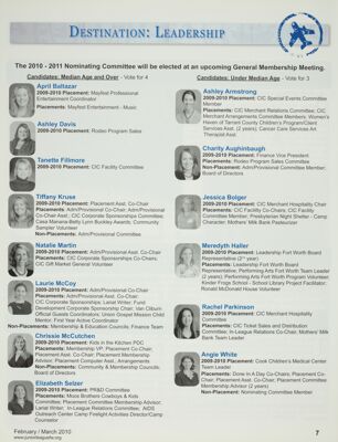 The 2010-2011 Nominating Committee Will Be Elected at an Upcoming General Membership Meeting