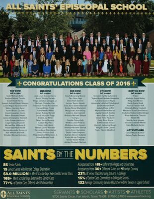 All Saints' Episcopal School Advertisement, Summer 2016