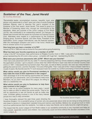 Sustainer of the Year, Janet Herald