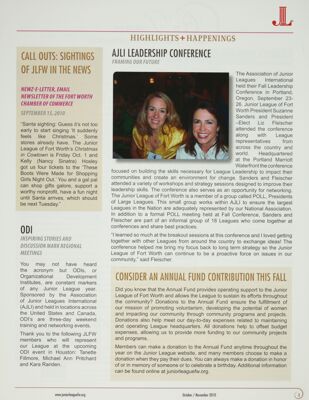 Call Outs: Sightings of JLFW in the News, October-November 2010