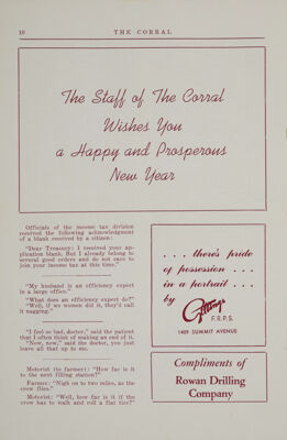 The Staff of The Corral Wishes You a Very Happy and Prosperous New Year, January 1950