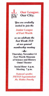 Fort Worth JSD Celebration Invitation, November 14, 2013