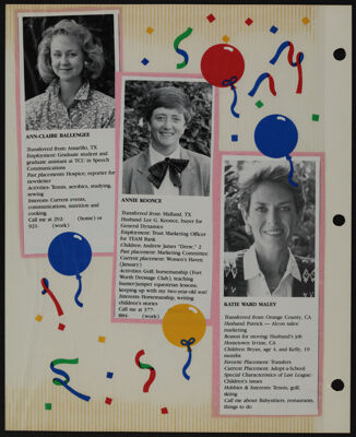 The Junior League of Fort Worth Scrapbook, 1989-1990, Page 20