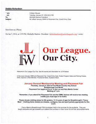 Our League Our City, January 7, 2014