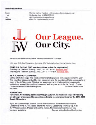 Our League Our City, June 12, 2013