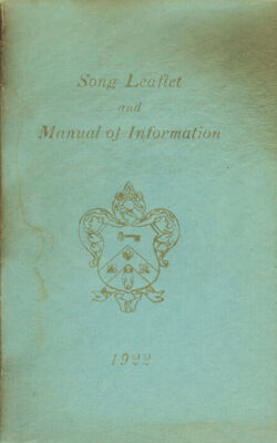 song leaflet and manual of information, 1922 (image)