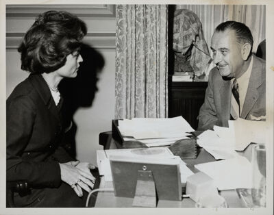 nancy hanschman with senators kennedy and morton photograph, c. 1960 (image)