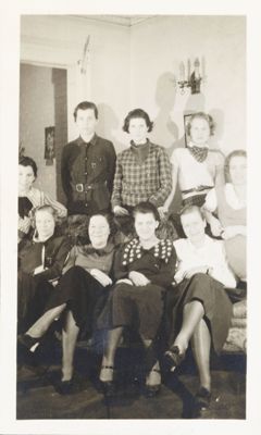 two gamma sigma chapter members with dates photograph, c. 1934 (image)