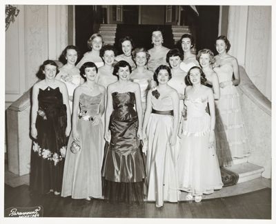 two gamma sigma chapter members with dates photograph, c. 1934 (image)