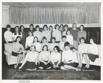 two gamma sigma chapter members with dates photograph, c. 1934 (image)