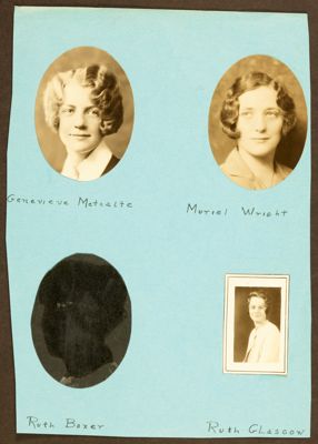 two gamma sigma chapter members with dates photograph, c. 1934 (image)