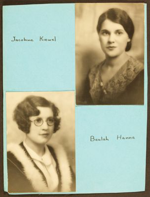 two gamma sigma chapter members with dates photograph, c. 1934 (image)