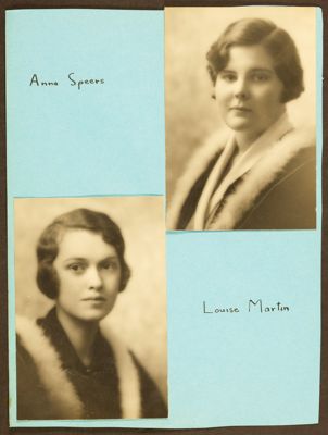 two gamma sigma chapter members with dates photograph, c. 1934 (image)