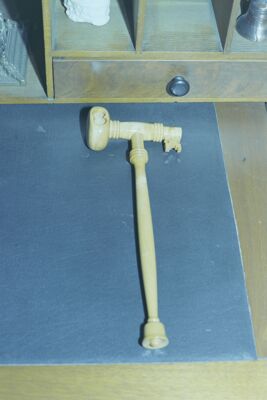 wooden gavel on desk negative 3 (image)