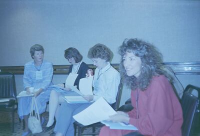 workshop at omicron province meeting photograph, 1989 (image)