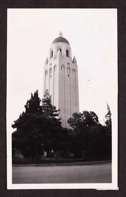 tower of the hoover institution library on war, revolution and peace photograph, june 20, 1941 (image)