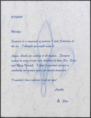 ellie to marilyn letter, february 7, 2000 (image)