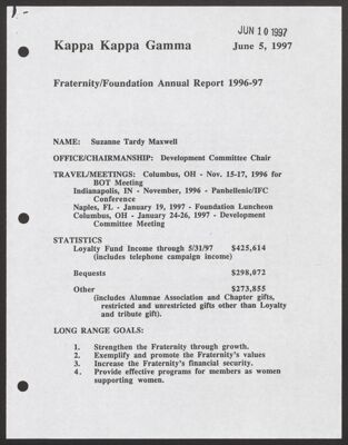 kkg fraternity/foundation year-end report, june 2000 (image)