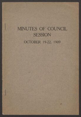 minutes of council session, october 19-22, 1909 (image)