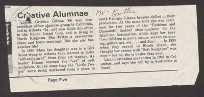 lizanne gibson artist information sheet, july 20, 1984 (image)