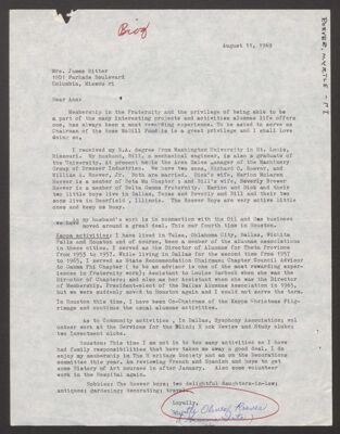 myrtle roever to ann ritter letter, august 11, 1969 (image)