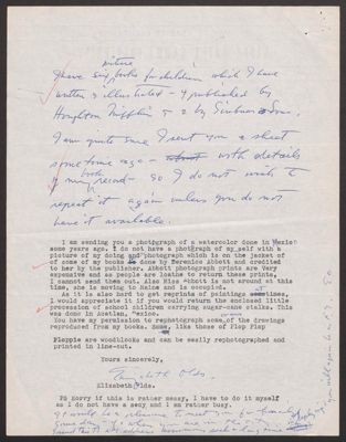 florence lonsford to elizabeth olds letter, january 24, 1967 (image)