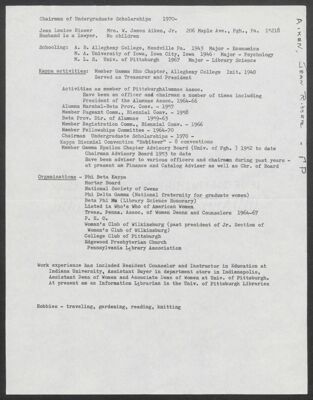 jean risser biographical information sheet, october 26, 1980 (image)