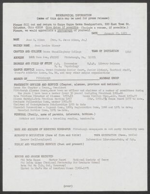 jean risser biographical information sheet, october 26, 1980 (image)