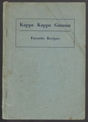 kappa kappa gamma favorite recipes, 1924 (image)
