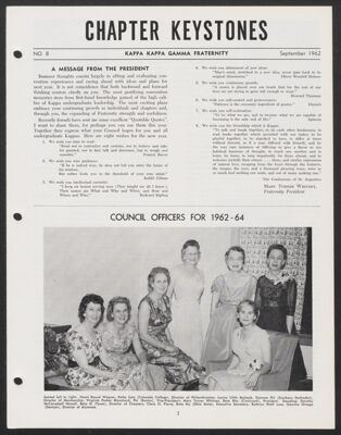 kappa chapter keystones, no. 1, september 1955 (image)