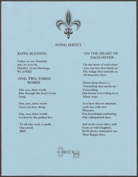 KAPPA GAMMA DIGITAL ARCHIVE: One, Two, Three (Song)