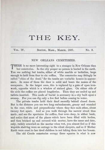 The Key, Vol. 4, No. 2, March 1887 (image)