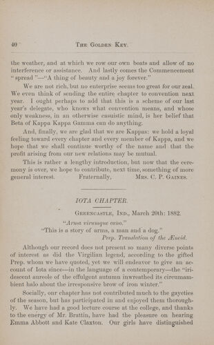 News-Letters: Iota Chapter, March 20, 1882 (image)