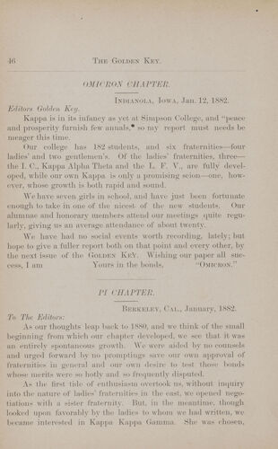 News-Letters: Omicron Chapter, January 12, 1882 (image)