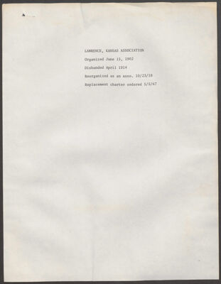lawrence alumnae association information sheet, c. may 5, 1967 (image)