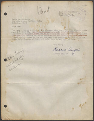harriet angier to kappa kappa gamma letter, april 28, 1944 (image)