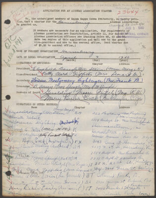 harrisburg association charter application, april 9, 1940 (image)