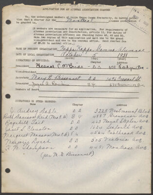 montreal alumnae association charter typescript, april 15, 1936 (image)