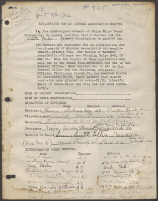 winter park alumnae association charter application, november 22, 1935 (image)