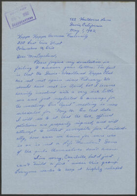 rosemary marr to clara pierce letter, february 19, 1962 (image)