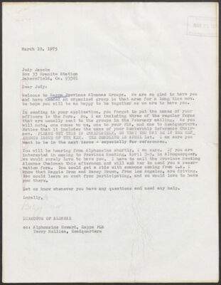 kern county california alumnae club charter application, march 12, 1975 (image)