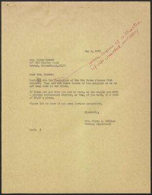 terry mollica to nancy brewer letter, may 2, 1972 (image)
