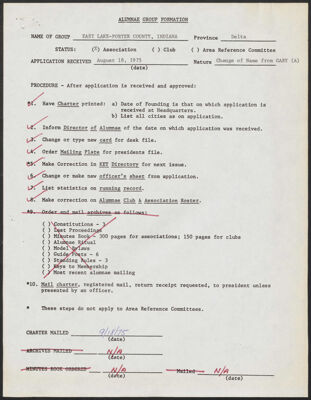 linda davis to fraternity headquarters note, august 11, 1975 (image)
