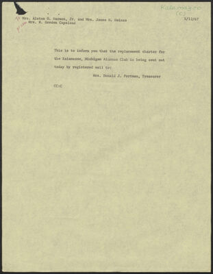 virginia norton to fraternity headquarters letter, june 7, 1966 (image)
