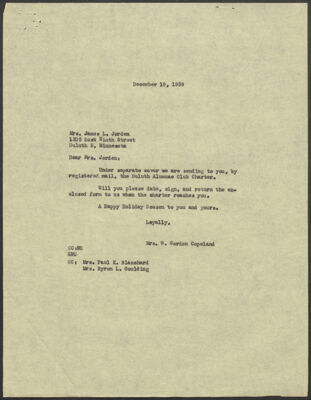 duluth alumnae association charter typescript, february 5, 1936 (image)