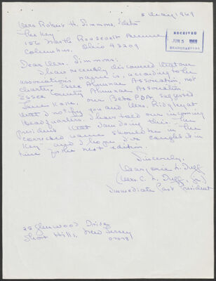 marjorie duff to lee ridgley letter, may 5, 1969 (image)